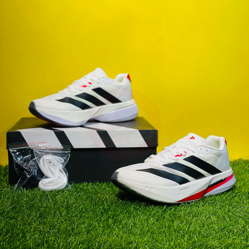 AD ADIZER0 BOST0N 13 - WHITE/BLACK/RED (DOT PERFECT)