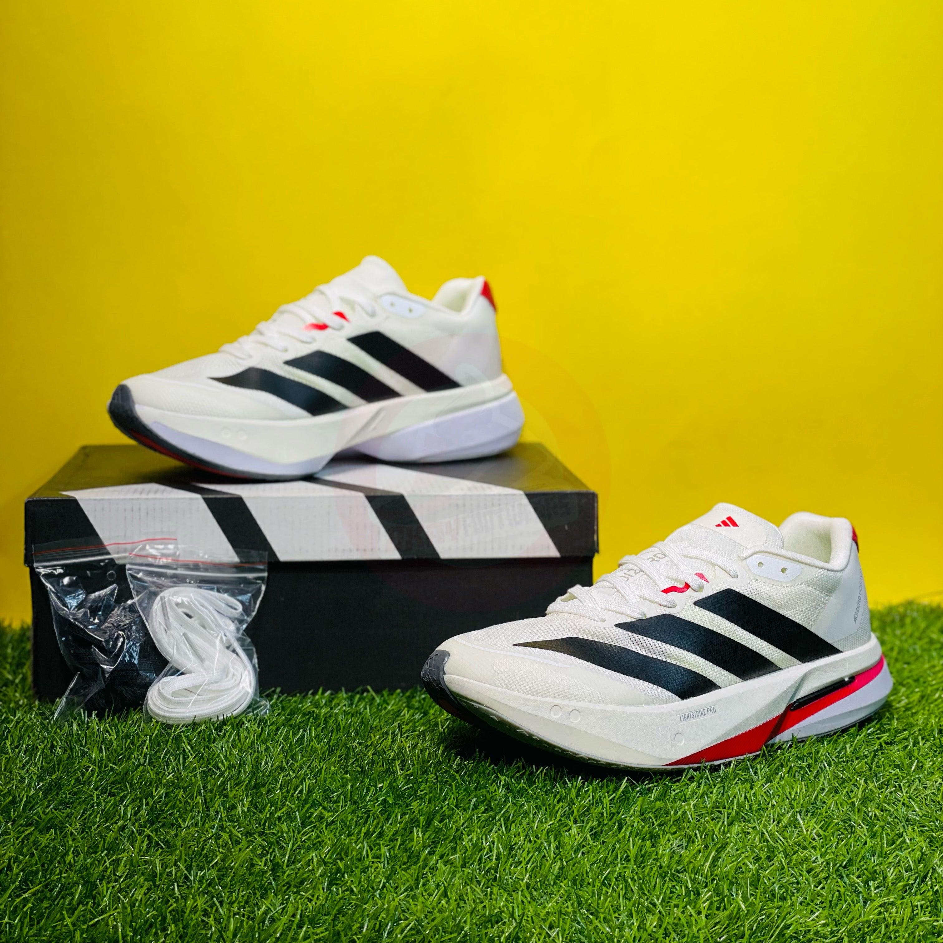 AD ADIZER0 BOST0N 13 - WHITE/BLACK/RED (DOT PERFECT)