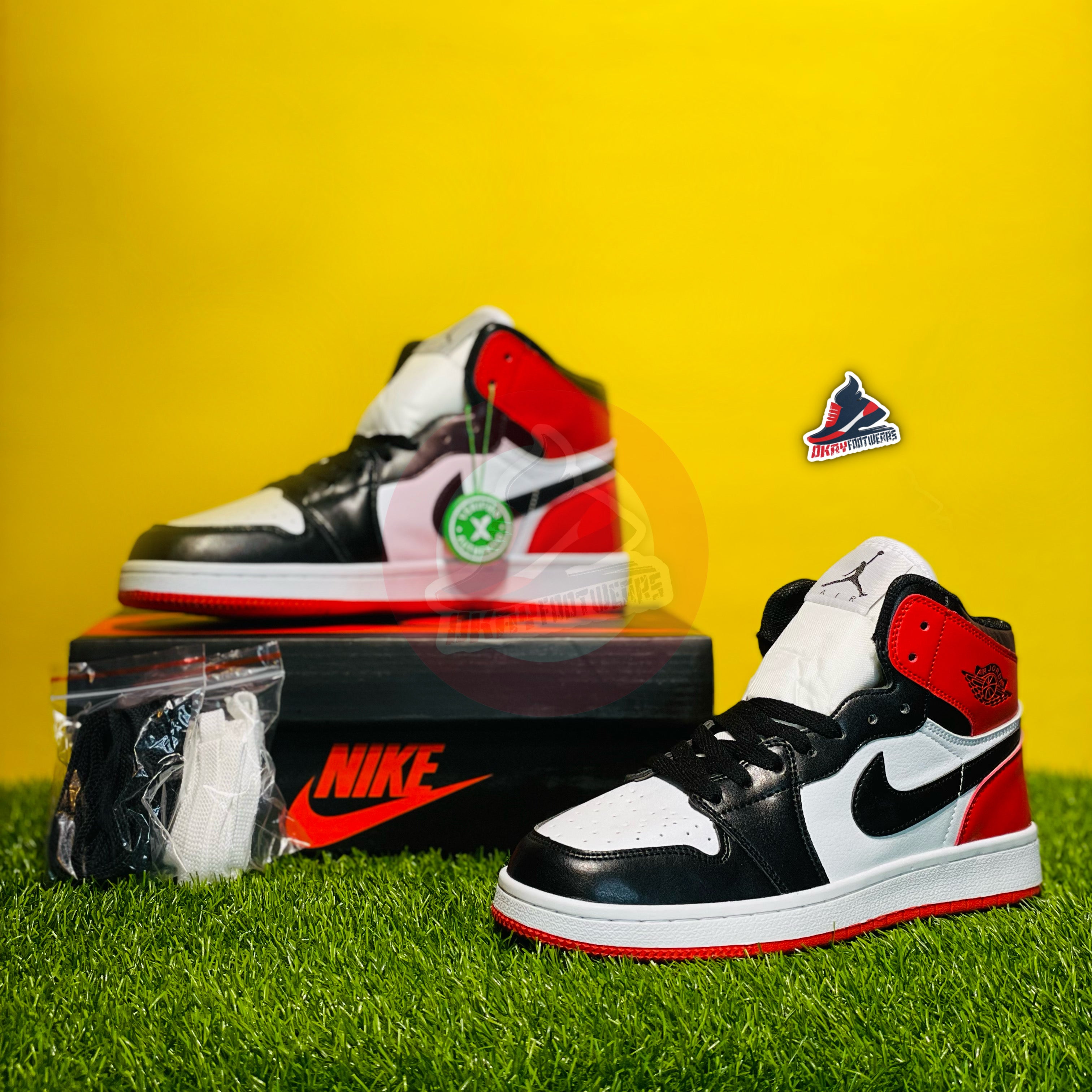 NK AIRJORDAN 1 HIGH - SATIN BLACK TOE (DOT PERFECT)
