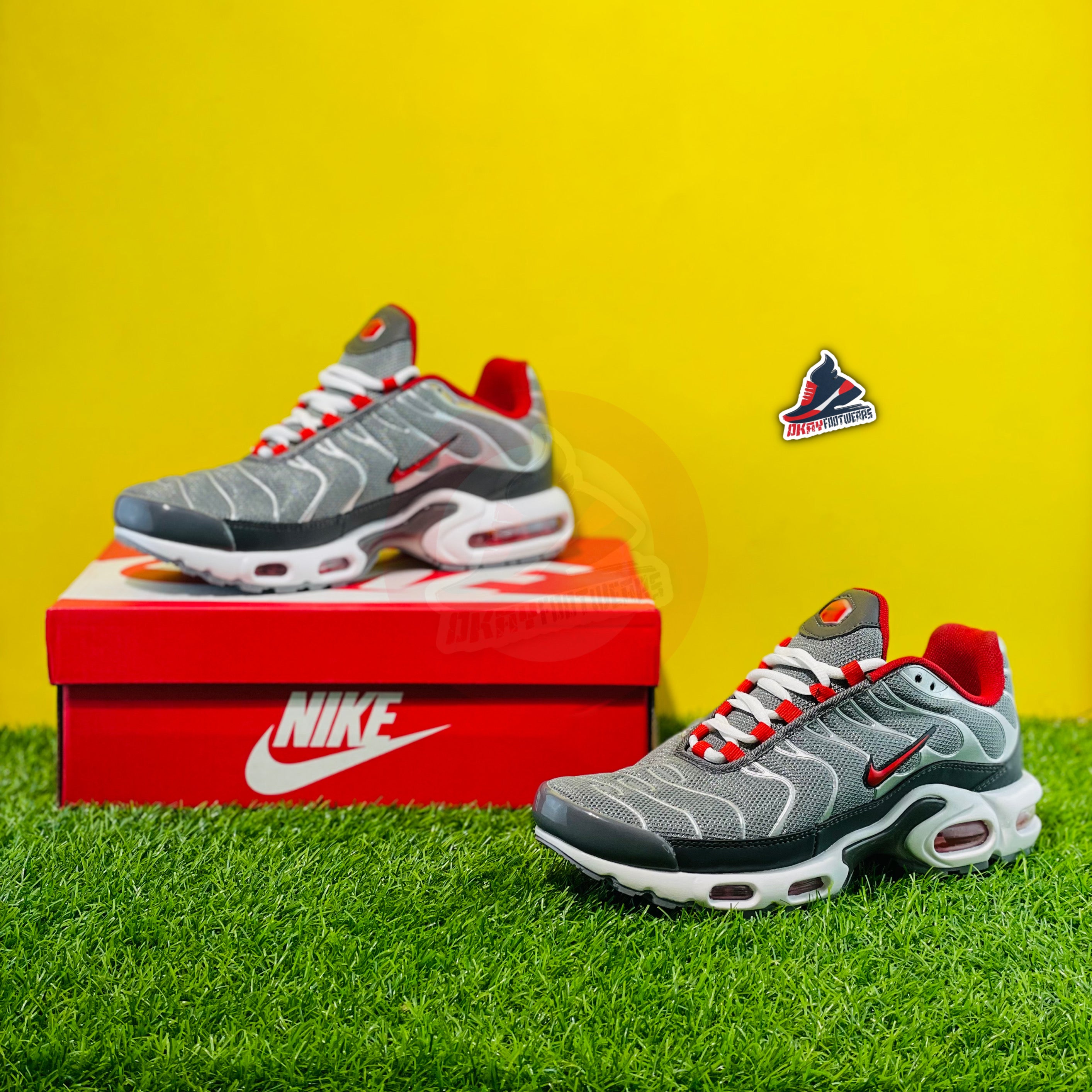NK AIRMAX PLUS TN - GREY/RED (DOT PERFECT)
